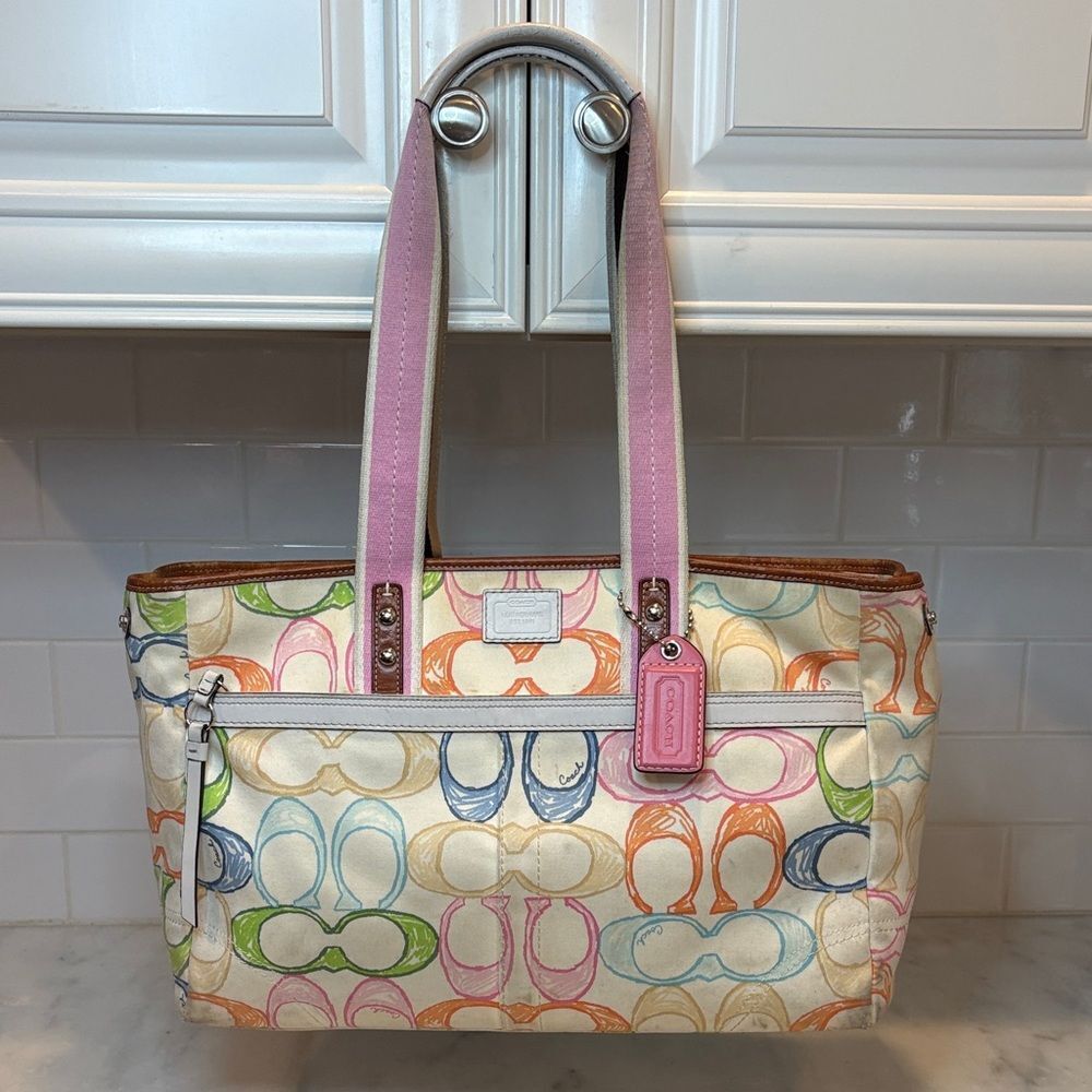 Coach Bag Purse Handbag Hampton Scribble Signatur… - image 7